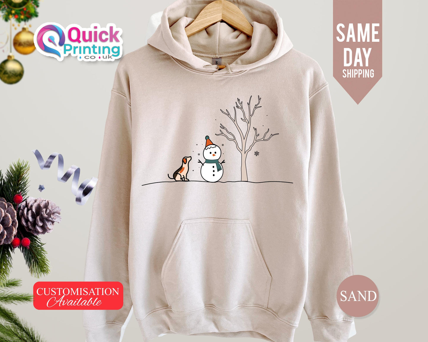 Christmas Snowman Hoodie: Unisex Holiday Sweatshirt