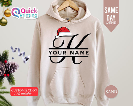 Personalized Christmas Family Name Hoodie: Custom Alphabet Sweatshirt