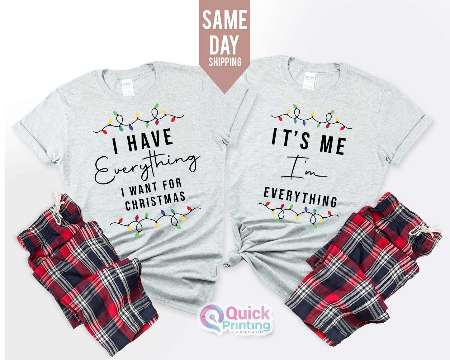 Matching Christmas Pajama Set: "I Have Everything" Flannel PJs