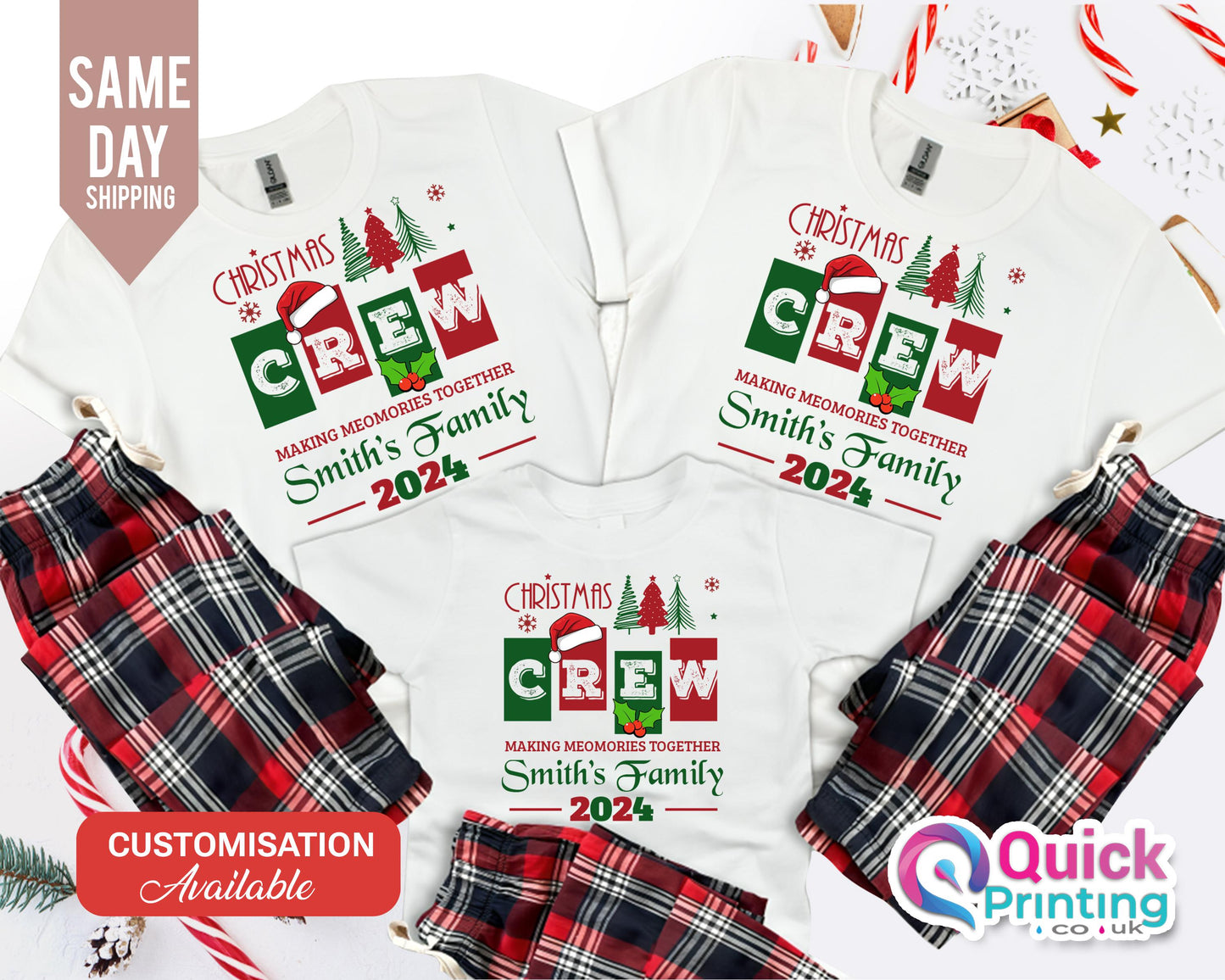 Personalized Christmas Crew Family Matching Pajama Set