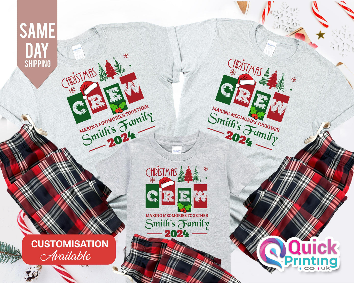 Personalized Christmas Crew Family Matching Pajama Set