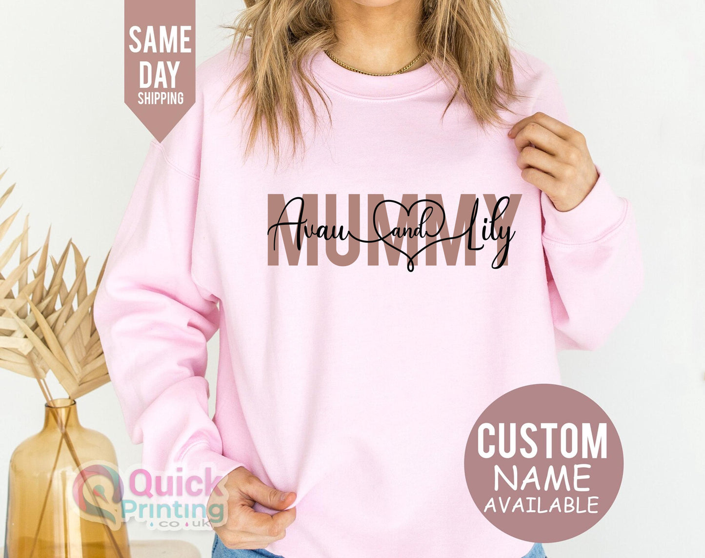 Personalized Mummy Sweatshirt, MOM sweater with children's names Jumper, Gift birth, expectant mothers, baby shower, mother's day Sweatshirt