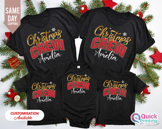 Personalized Christmas Crew Shirt: Matching Family Holiday Tee