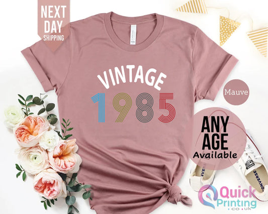 Ladies 40th Birthday Shirt 2025, 1985 Vintage Birthday Shirt, 40th Birthday Gifts for women, Vintage Birthday gift shirt, Mum Birthday Gift