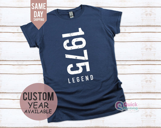 Men Birthday Tshirt, Legend Since 1975 Men's T-Shirt, 50th Birthday Gift For Men Him Dad Husband 50 Year Old Man, Custom Tshirt 2026 Fathers