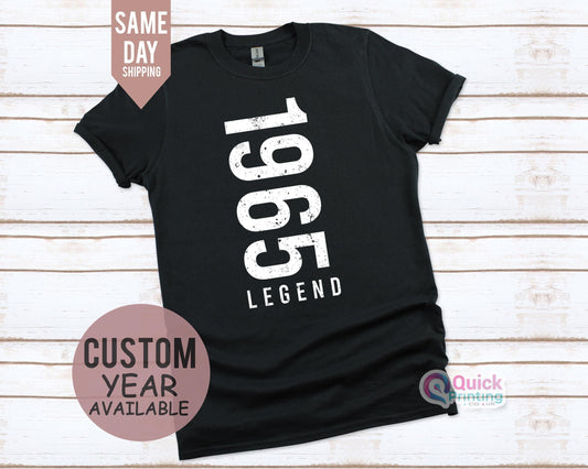 Men Birthday Tshirt, Legend Since 1965 Men's T-Shirt, 60th Birthday Gift For Men Him Dad Husband 60 Year Old Man, Custom Tshirt 2026