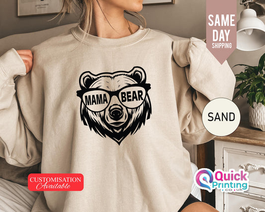 Mama Bear sweatshirt, Mama Bear Crewneck, Minimalist Mummy jumper, Christmas Gift for Mum, Gift for Her, Baby Shower Gift, Mothers Day Gift