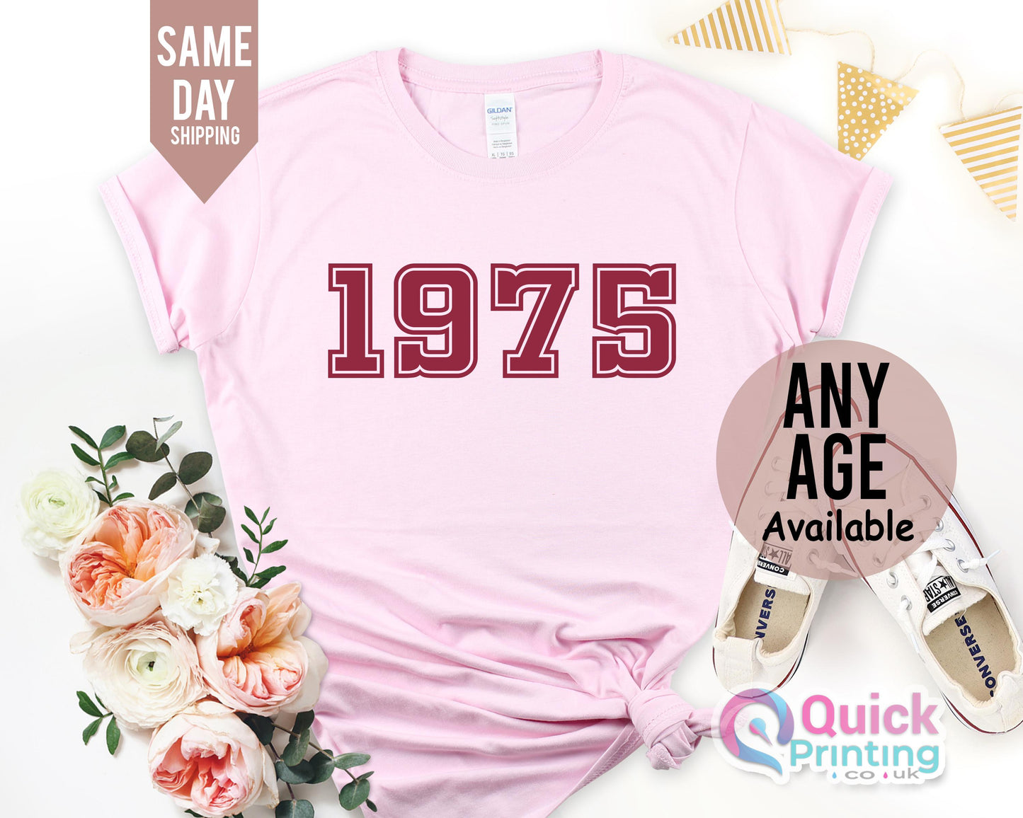 1975 Birthday Year T Shirt for Women, 50th Birthday T shirt Gift, Vintage 1975 Birthday Shirt, 50th Birthday Tshirt, Mum Birthday Gift