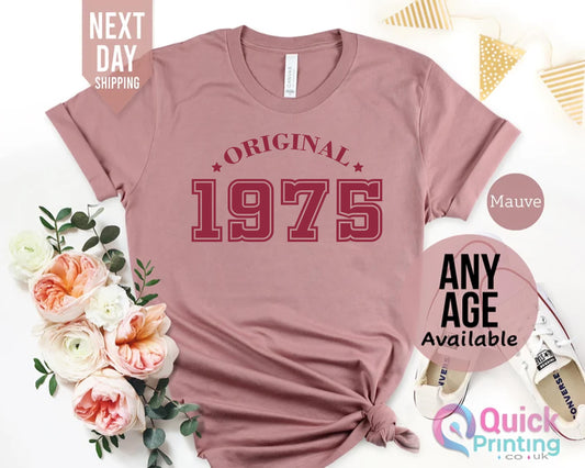 1975 Birthday TShirt UK, 50th Birthday Gifts for Women, 50th Birthday Tshirt, Vintage 1975 Birthday Shirt, Birthday Gift for Mum Grandma Top