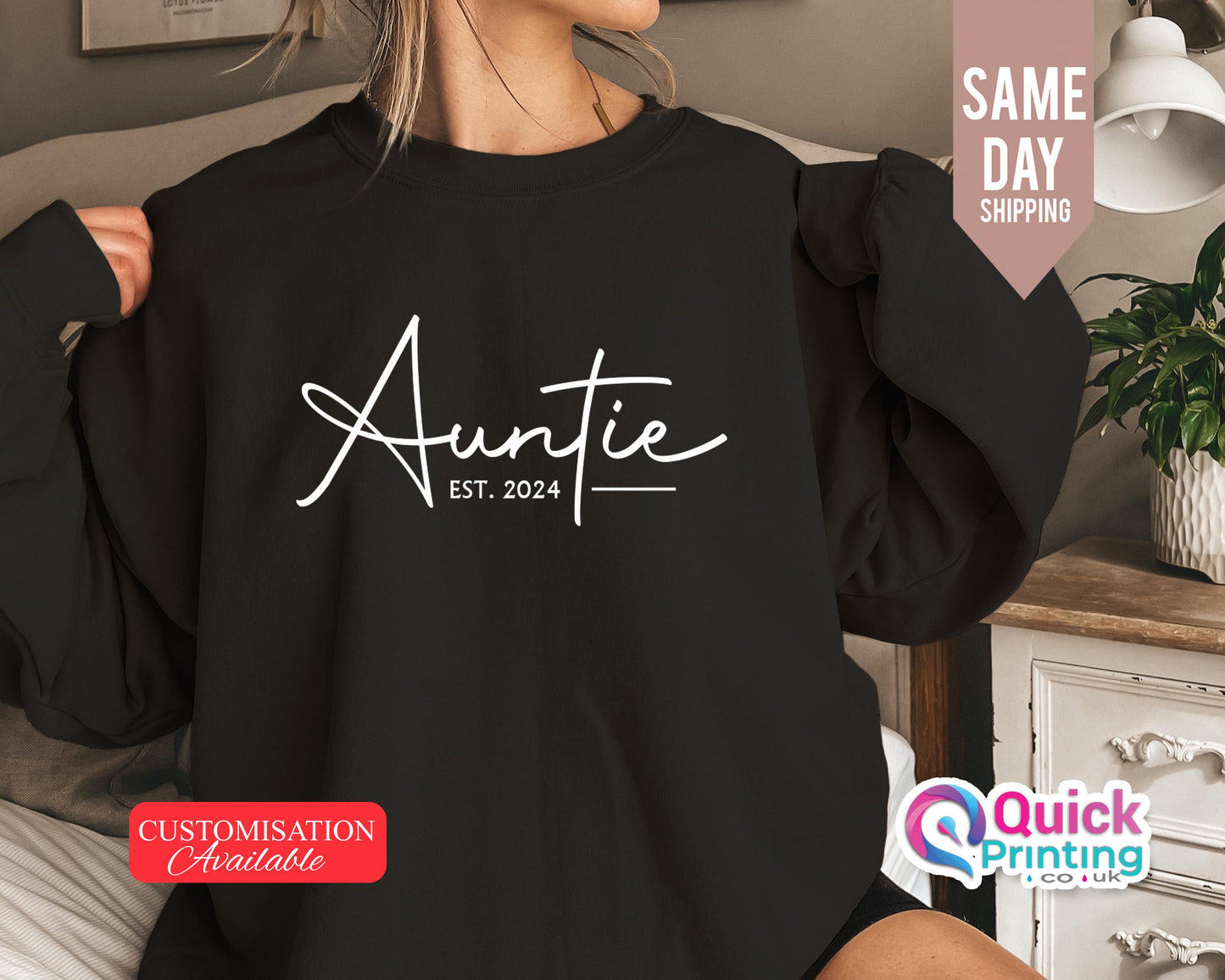 Personalized Auntie Sweatshirt: Custom Aunt Gift, Christmas Jumper