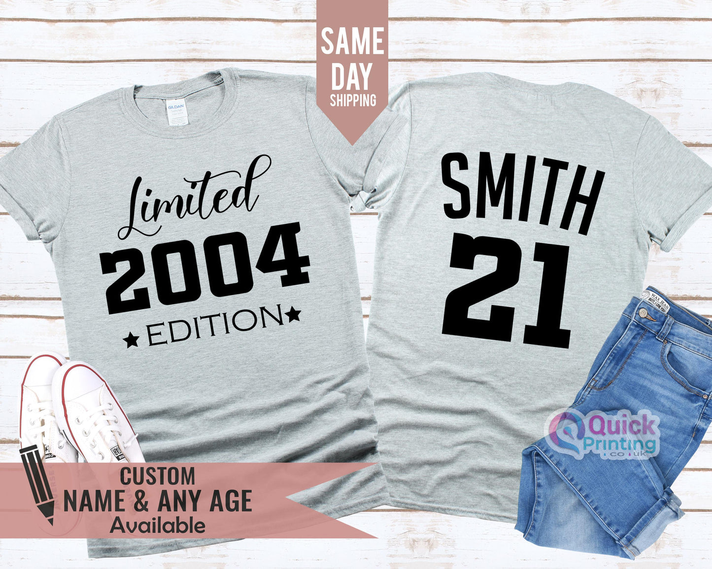 Personalized 21st Birthday T-Shirt: 2004 Edition