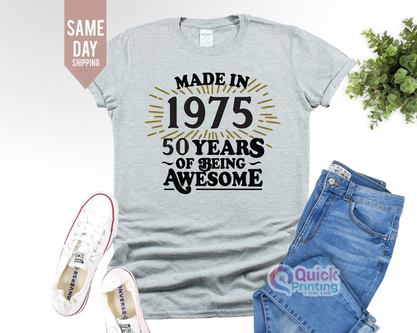 Made in 1975 50th Birthday T Shirt, 50th Birthday Gift For Men, Husband Birthday Tee, fiftieth gift ideas, Birthday Shirts,50th Birthday tee