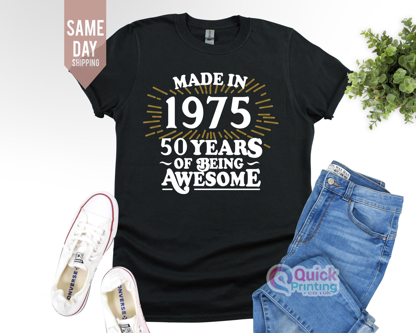 Made in 1975 50th Birthday T Shirt, 50th Birthday Gift For Men, Husband Birthday Tee, fiftieth gift ideas, Birthday Shirts,50th Birthday tee