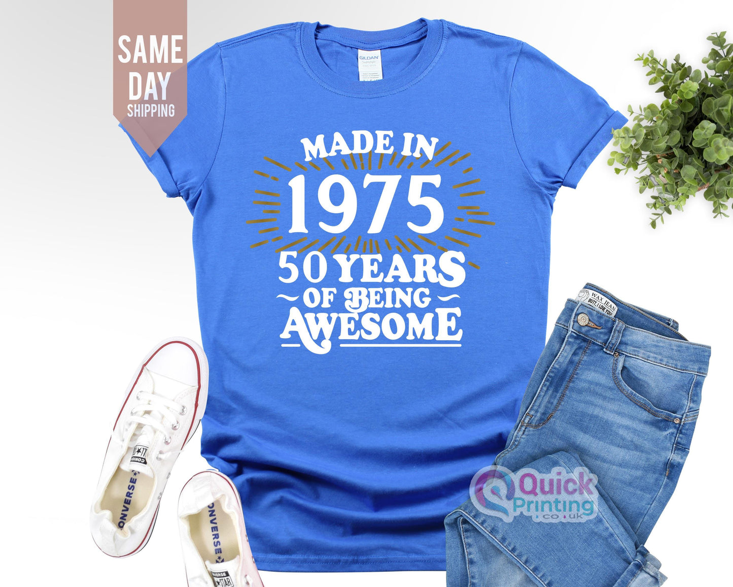 Made in 1975 50th Birthday T Shirt, 50th Birthday Gift For Men, Husband Birthday Tee, fiftieth gift ideas, Birthday Shirts,50th Birthday tee