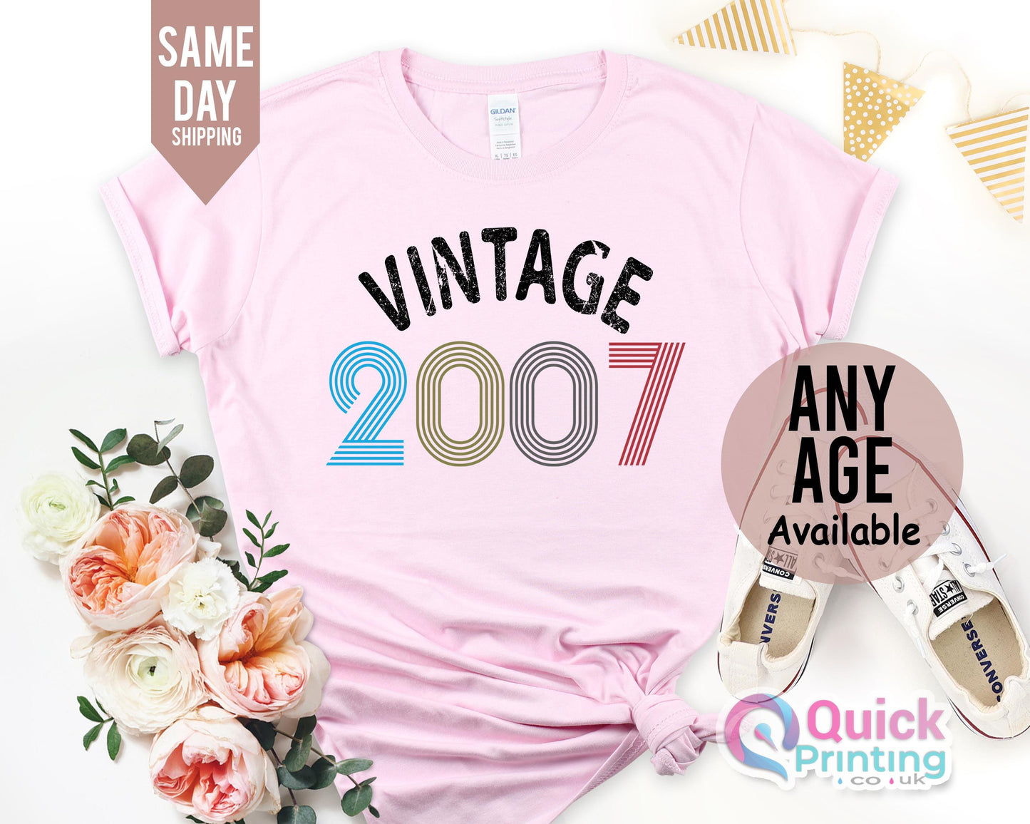 18th Birthday T-shirt: Vintage 2007 Girls Party Shirt