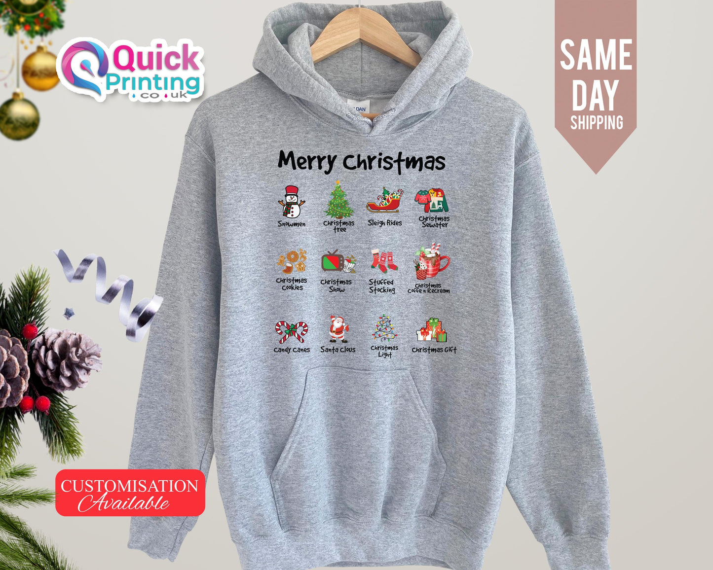 Merry Christmas Hoodie: Custom Family Xmas Jumper