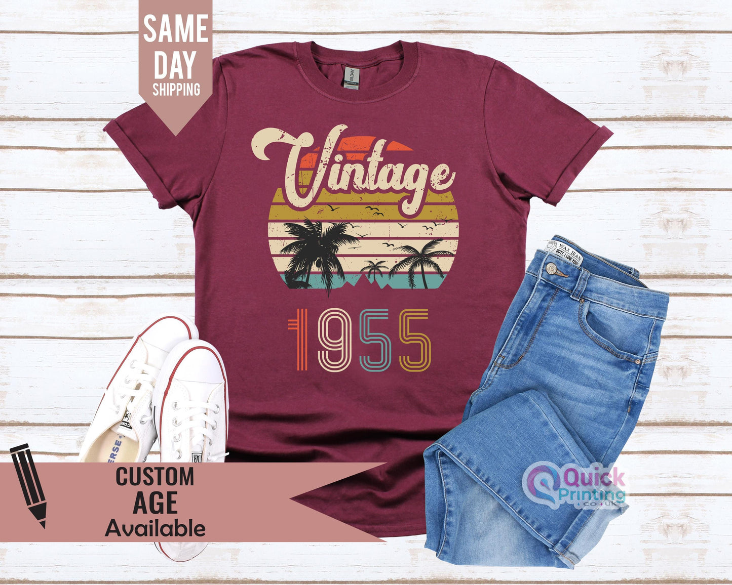 Vintage 1955 70th Birthday T-Shirt: Husband Gift Tee