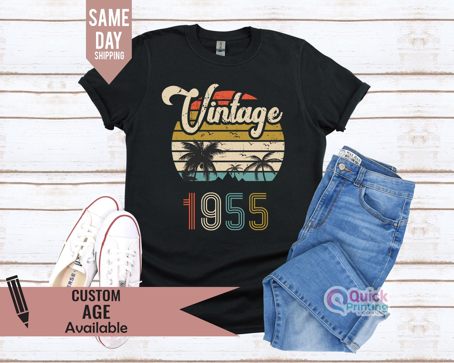 Vintage 1955 70th Birthday T-Shirt: Husband Gift Tee