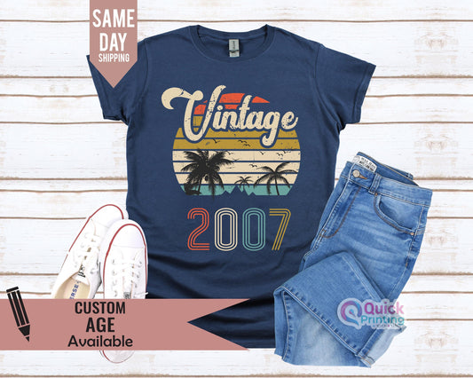18th Birthday Vintage 2007 Shirt: Ladies Graphic Tee