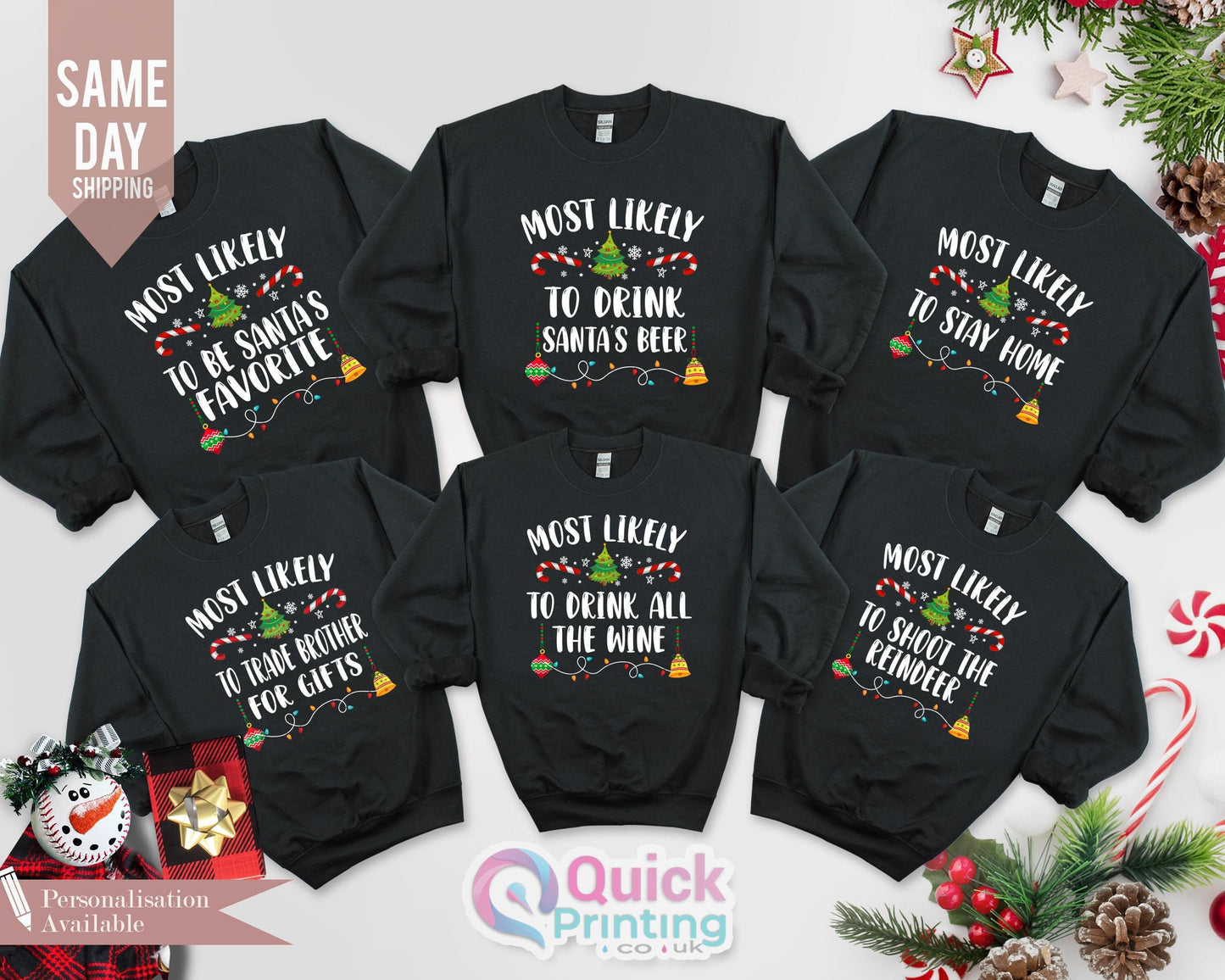 Custom Most Likely To Christmas Sweatshirt, Most likely to Christmas Family Matching Shirt, Custom Matching Christmas Sweatshirt, Xmas Tee