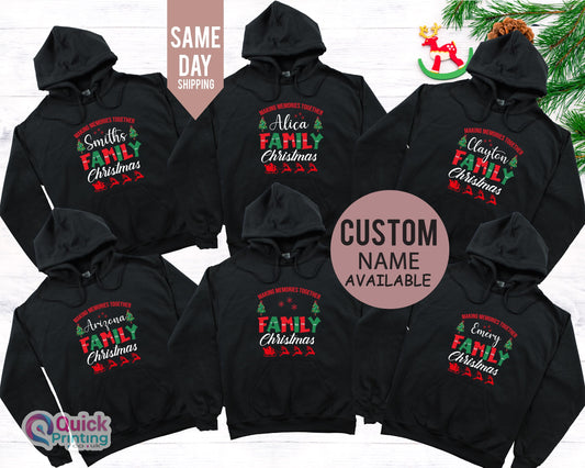 Custom Name Family Christmas Hoodie: Matching Holiday Sweatshirt