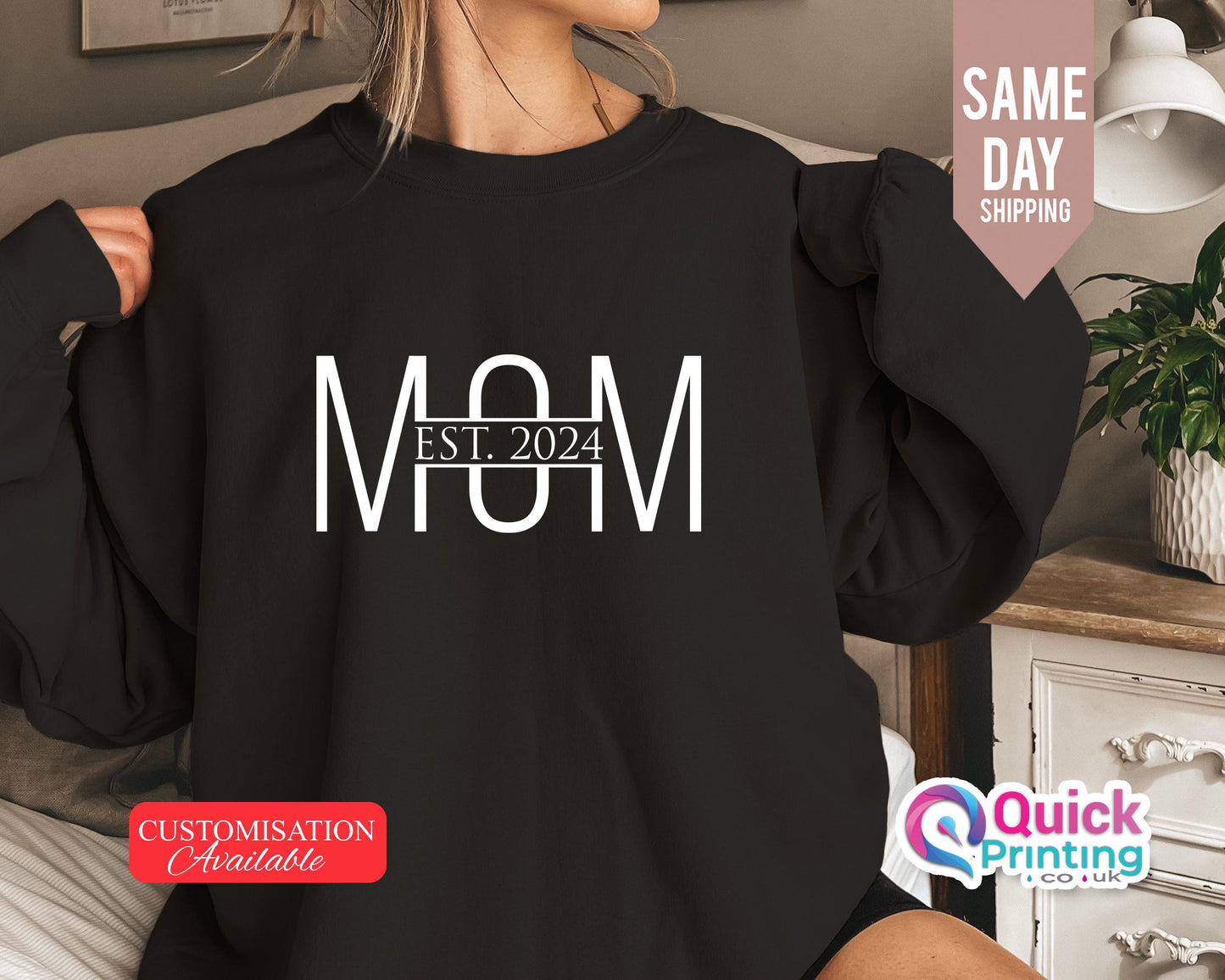 Custom Mom Sweatshirt: Personalized Est. Date Jumper