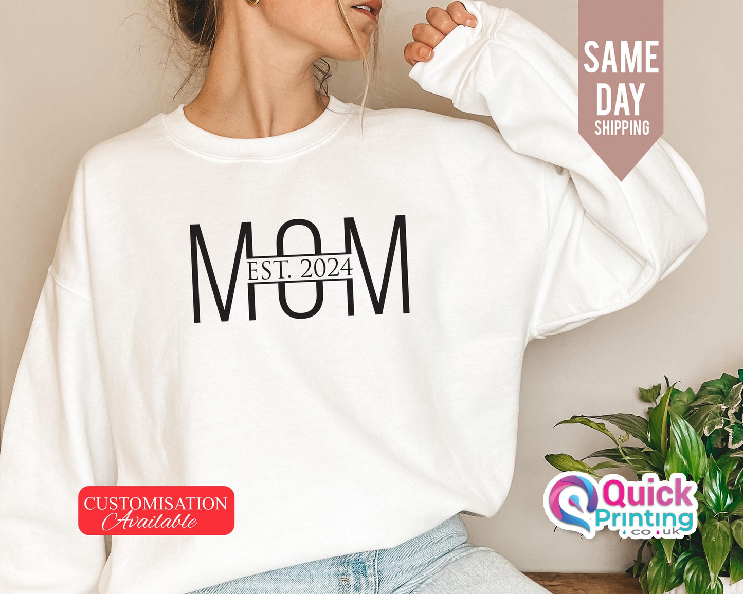 Custom Mom Sweatshirt: Personalized Est. Date Jumper