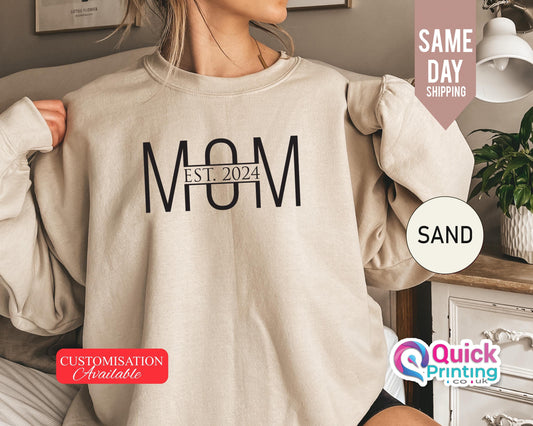 Custom Mom Sweatshirt: Personalized Est. Date Jumper