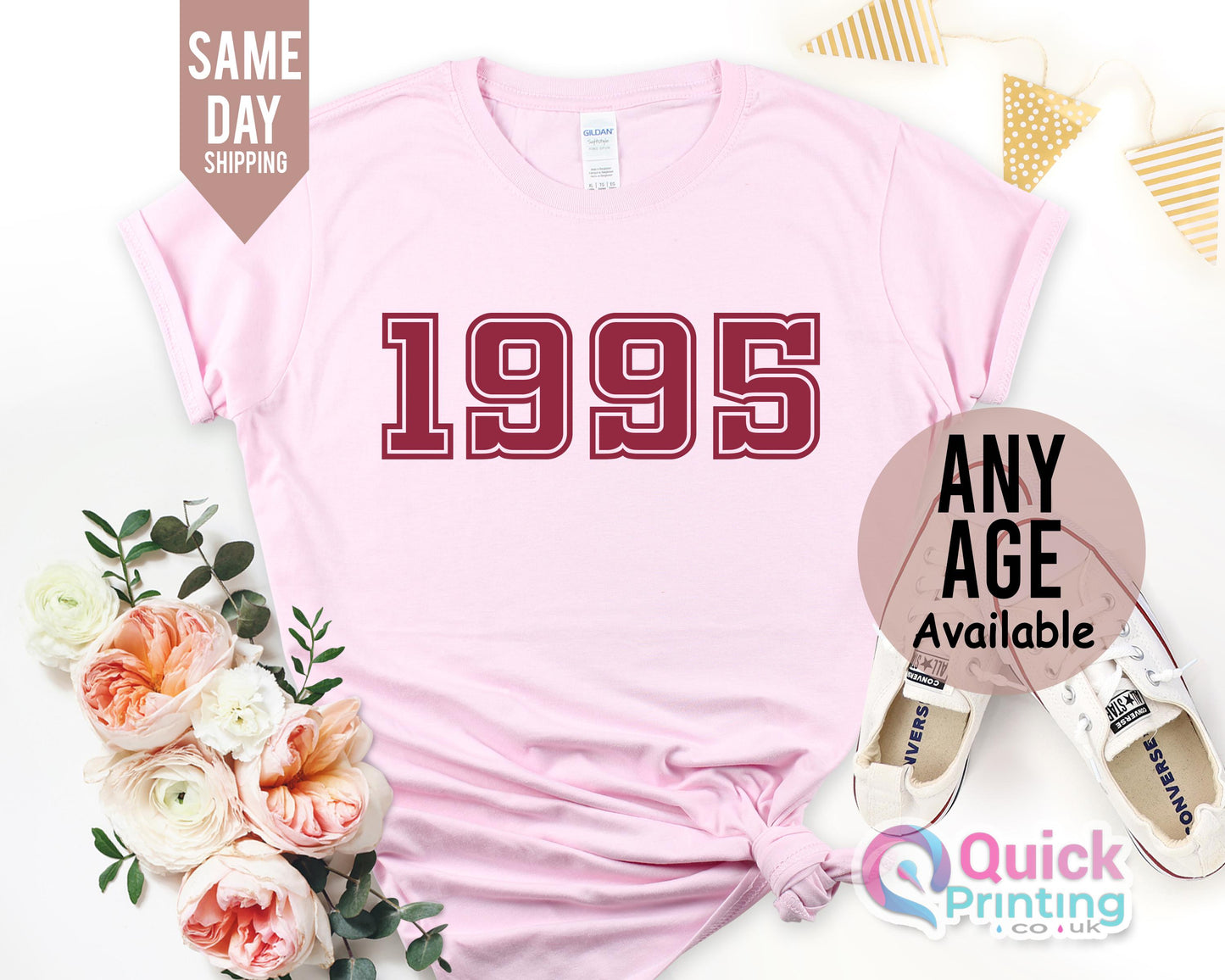 1995 Birthday Year TShirt UK, 30th Birthday Shirts for Women, 30th Birthday Gift, Vintage 1995 Birthday Shirt, Birthday Gift for her