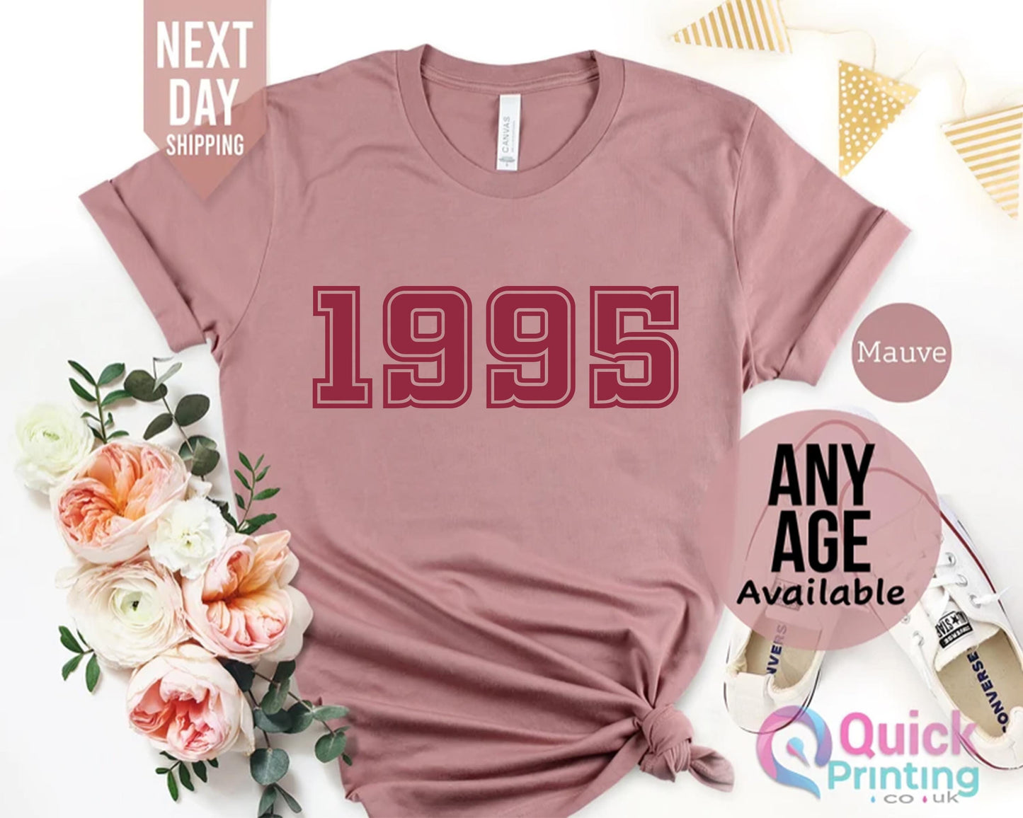1995 Birthday Year TShirt UK, 30th Birthday Shirts for Women, 30th Birthday Gift, Vintage 1995 Birthday Shirt, Birthday Gift for her