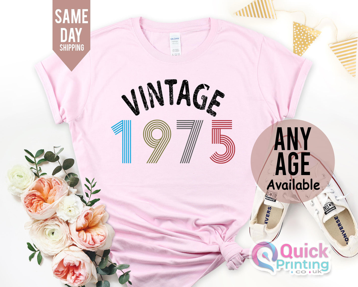 50th Birthday Vintage 1975 Shirt: Soft Cotton Tee