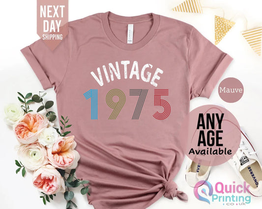 50th Birthday Vintage 1975 Shirt: Soft Cotton Tee