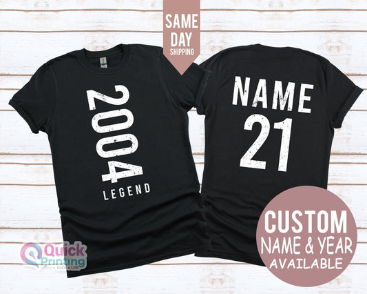 Legend 2004 Birthday Shirt, 21st Birthday Gift for Men, 2004 Vintage Birthday Tshirt Woman, legend t-shirt, Birthday T-shirt 2025, Xmas Tee