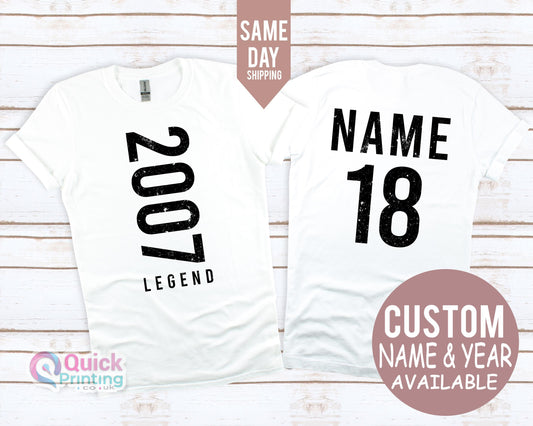 Legend 2007 Birthday T-Shirt: 18th Birthday Gift