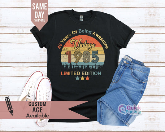The Birth of Legends Vintage 1985 Aged To Perfection 40th Birthday T Shirt 2025 fiftieth gift ideas, 60 years Being Awesome Shirt 2024