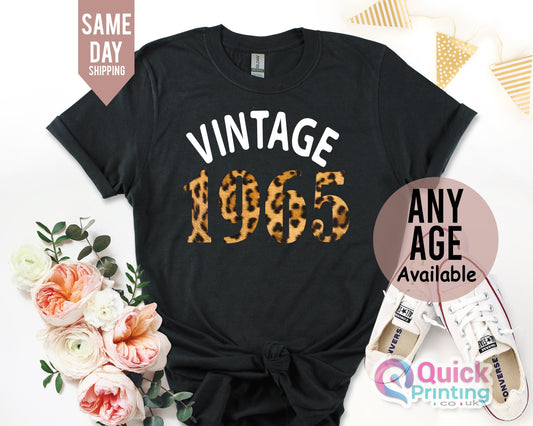 60th Birthday Shirts for Women, 1965 Birthday TShirt Leopard, 60th Birthday Gifts, Vintage Birthday gift shirt, Birthday Gift for Mum 2025