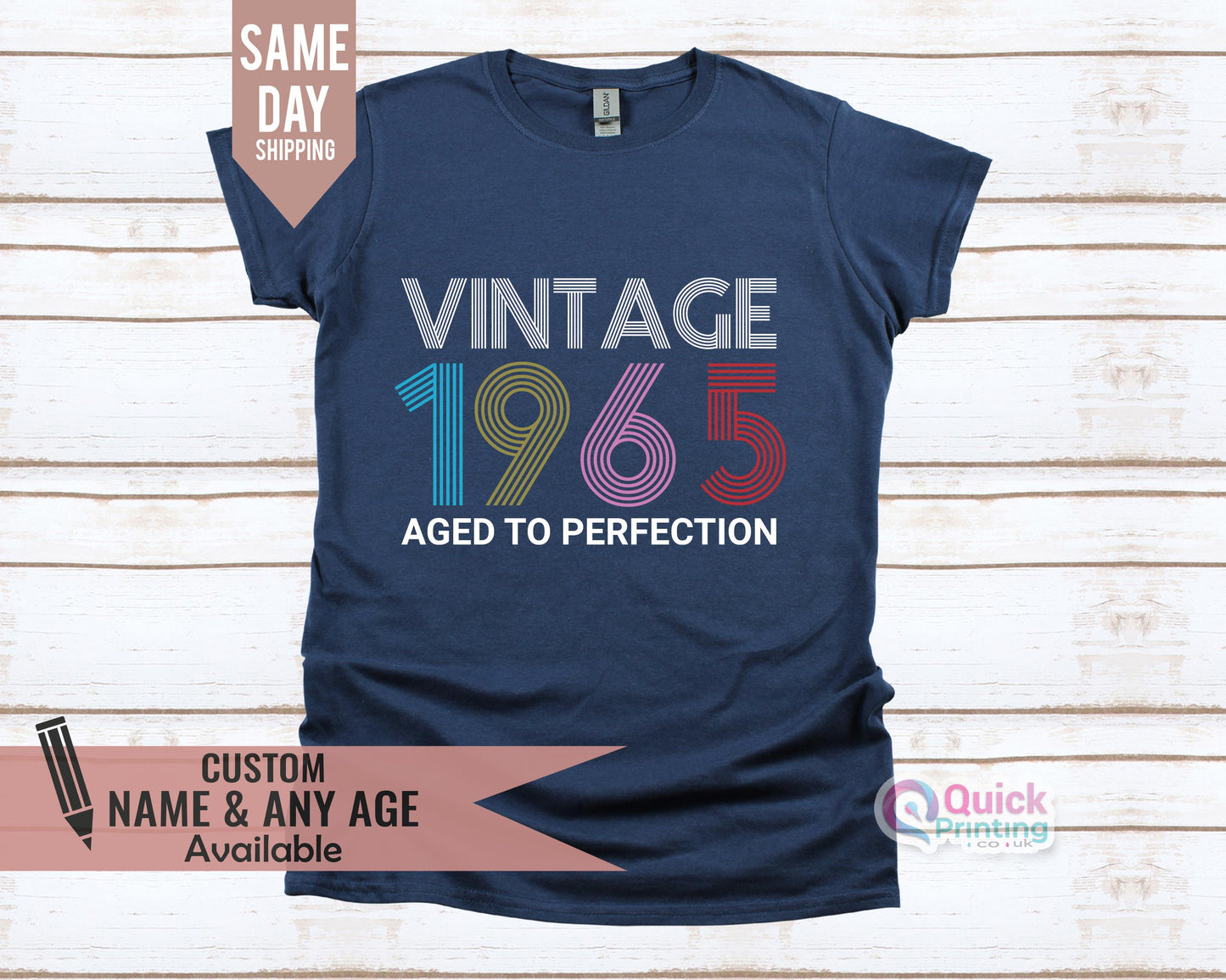 Vintage 1965 60th Birthday T-Shirt: Aged To Perfection