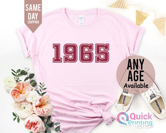 1965 Birthday Year T Shirt for Women, 60th Birthday T shirt Gift, Vintage 1965 Birthday Shirt, 60th Birthday Tshirt, Mum Birthday Gift