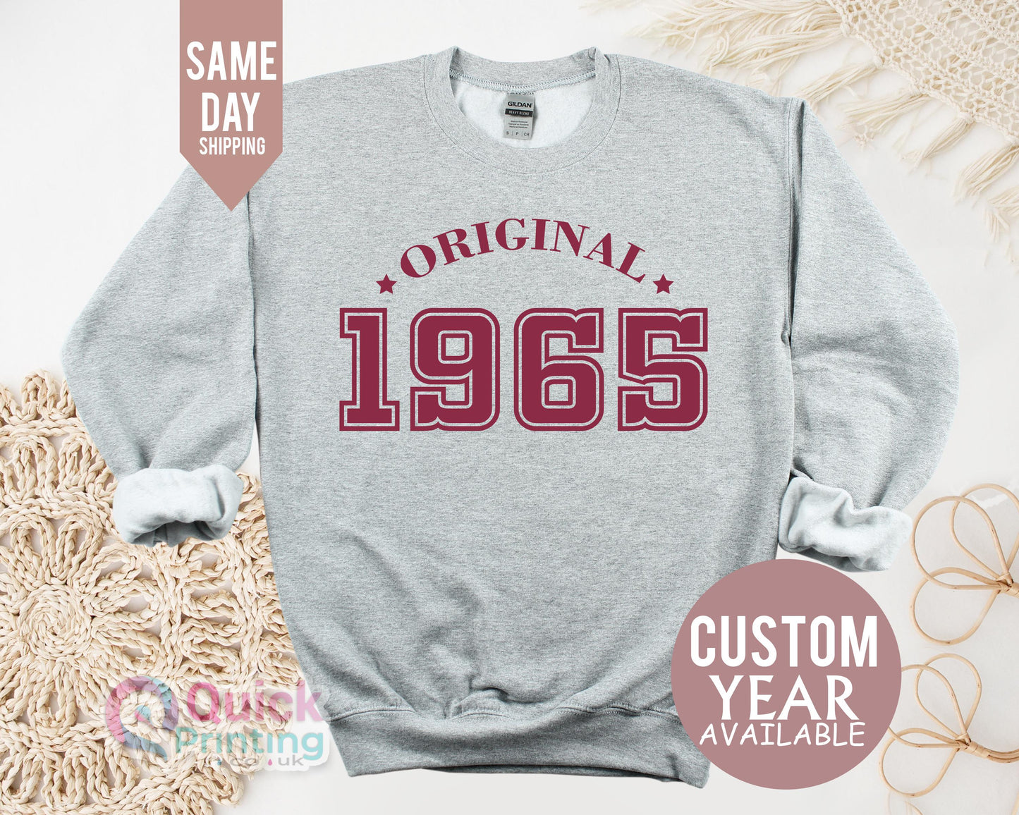60th Birthday Sweatshirt 2025, 60th Birthday Gift for Women, Vintage Birthday 1965 Jumper for Women Men, Mothers Day  Gift for Mum Dad