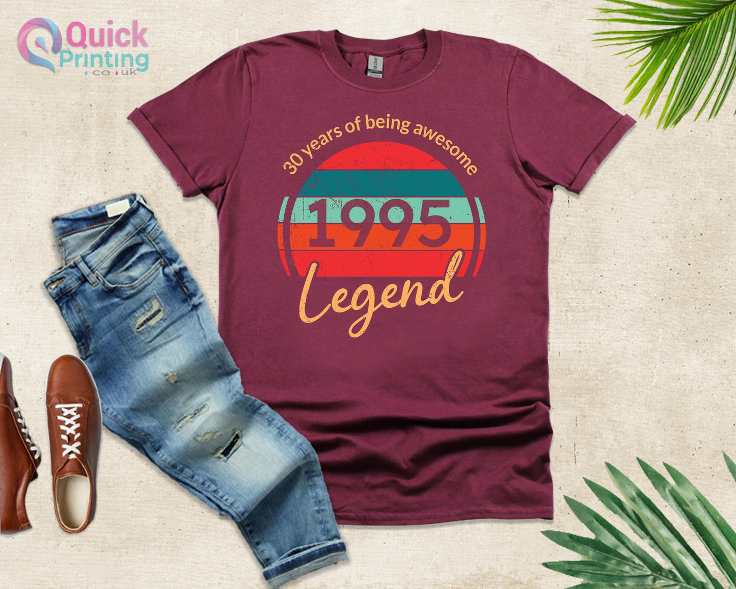 30th Birthday T Shirt, 30 Years Of Being Awesome Legend Born in 1995, 1995 Vintage Birthday Shirt, 50th Birthday Gifts for man, 50 Happy tee