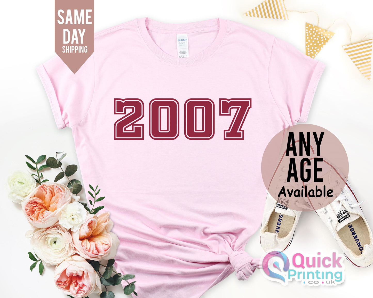 Girls 18th Birthday shirt, 2007 Birthday TShirt UK, 18th Birthday Party Tshirts for Ladies Girls, 18th Birthday Gift for Friend 2025 shirts