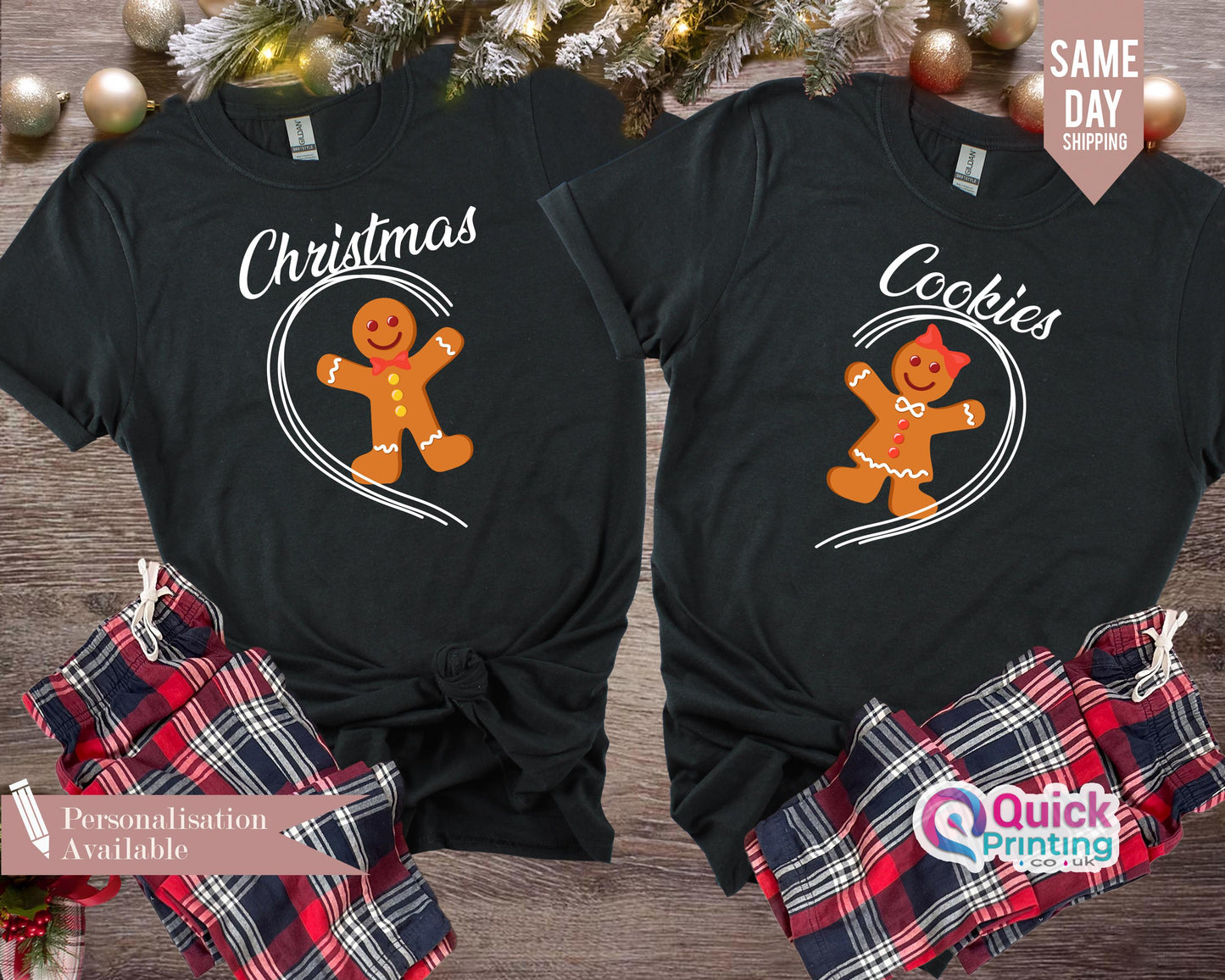 Christmas Couple T-Shirt: Funny Matching Christmas Cookies Tee
