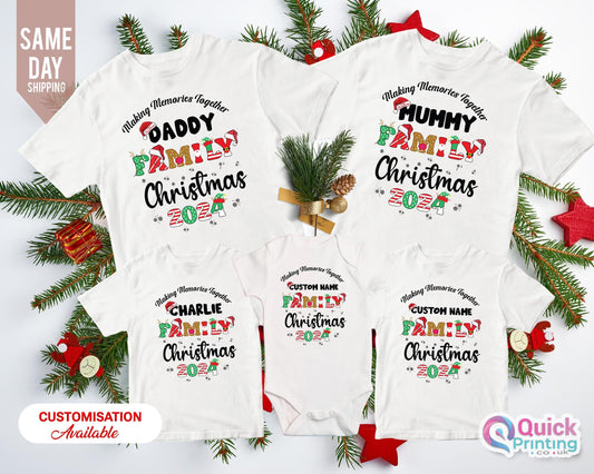 Family Christmas 2026 T-Shirt: Matching Custom Name Shirts