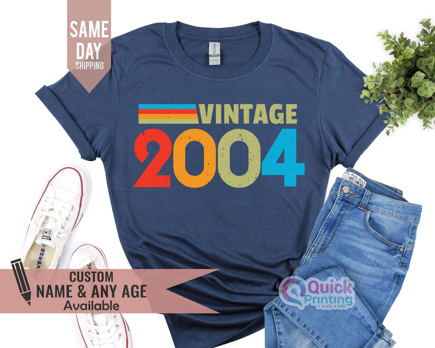 Vintage 2004 Birthday T-Shirt: Custom Name & Age