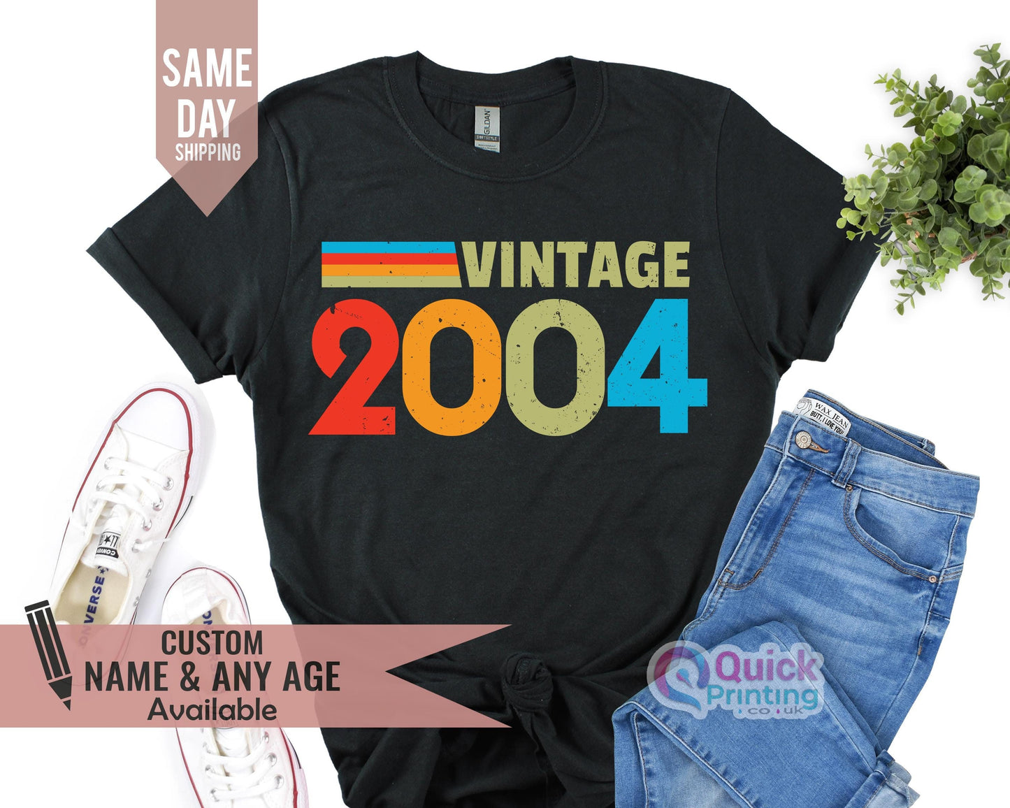 Vintage 2004 Birthday T-Shirt: Custom Name & Age