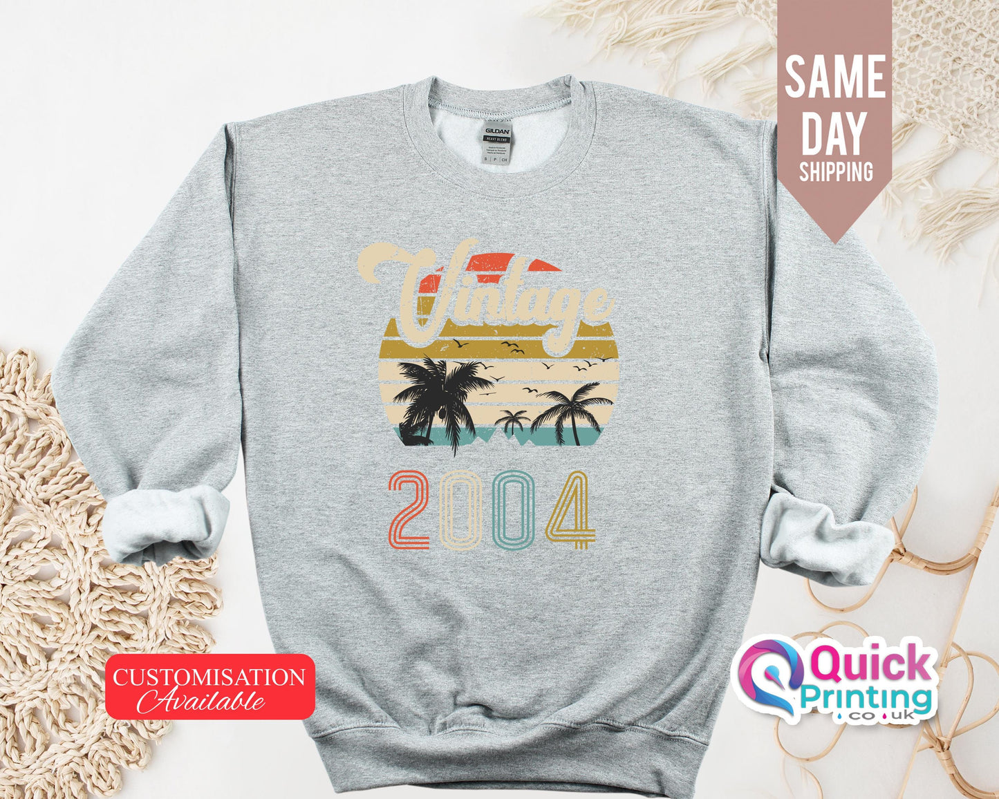 Custom Vintage Year Sweatshirt: Birthday Gift