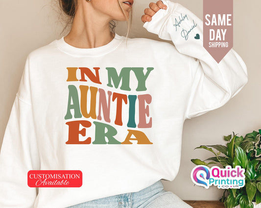 Custom In My Auntie  Era Sweatshirt, Best Aunt Era Hoodie, In My Birthday Era Shirt, Pregnancy Announcement for Aunt, Xmas Gift For Aunt