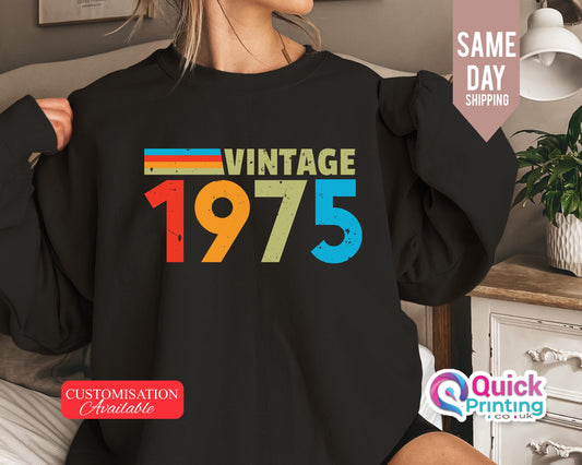 Custom Vintage Year Sweatshirt: Birthday Gift Jumper