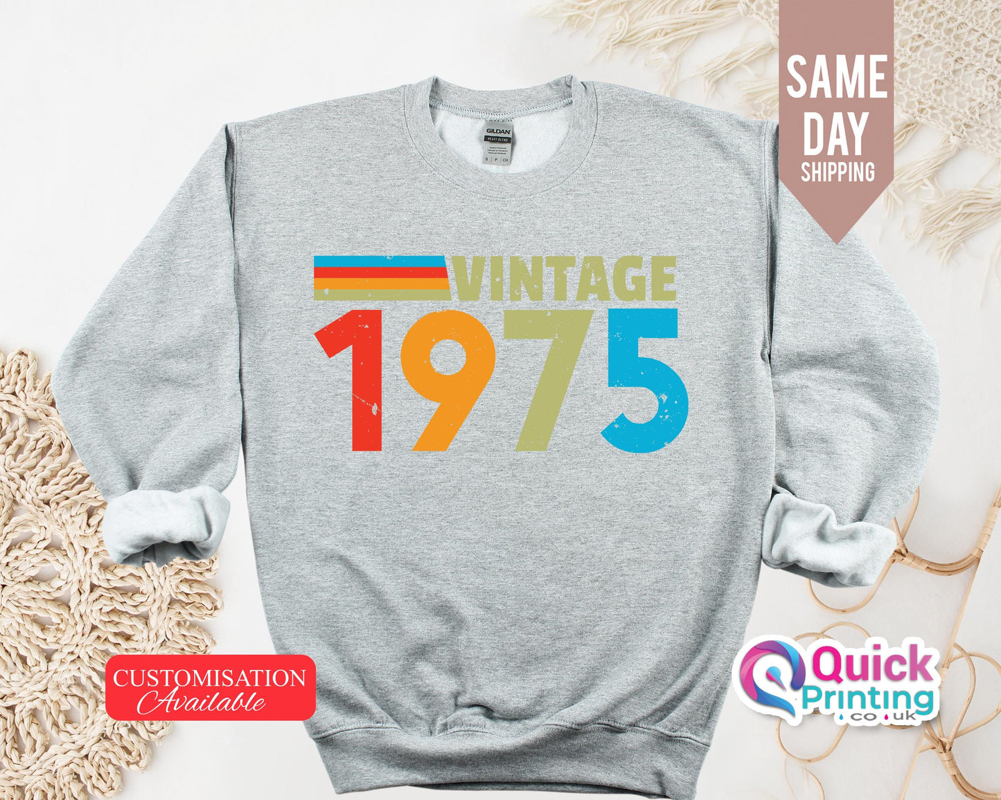 Custom Vintage Year Sweatshirt: Birthday Gift Jumper