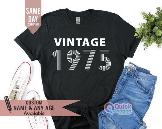 1975 Birthday TShirt UK, 50th Birthday Gifts for Women, 50th Birthday Tshirt, Vintage 1975 Birthday Shirt, Birthday Gift for Mum Grandpa